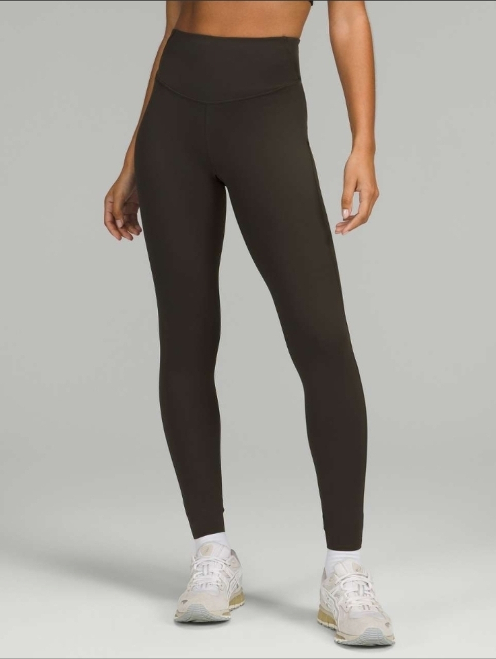 Lululemon Base Pace High-Rise Leggings 31"Sz 2 Dark Olive/Brown EUC